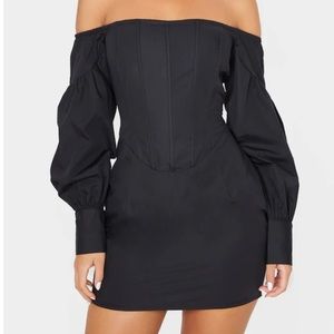 black corset bodycon dress